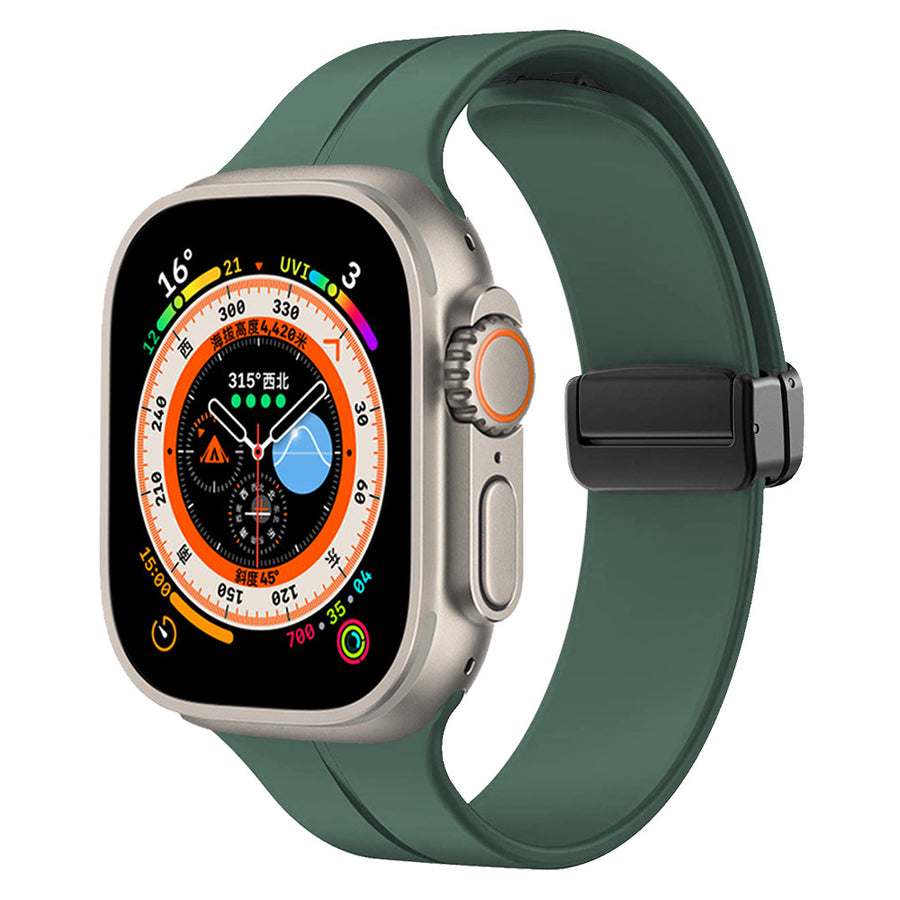 Watch Ultra 49mm Zore KRD-84 Silikon Kordon - Koyu Yeşil