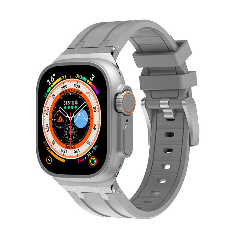 Watch Ultra 49mm Zore KRD-89 Silikon Kordon - Gümüş