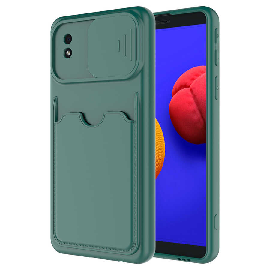 Galaxy A01 Core Kılıf Zore Kartix Kılıf - Koyu Yeşil