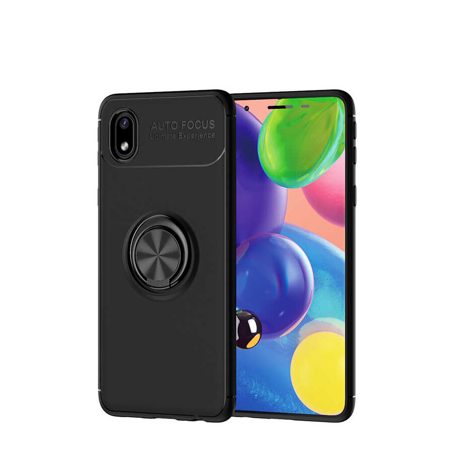 Galaxy A01 Core Kılıf Zore Ravel Silikon Kılıf - Siyah
