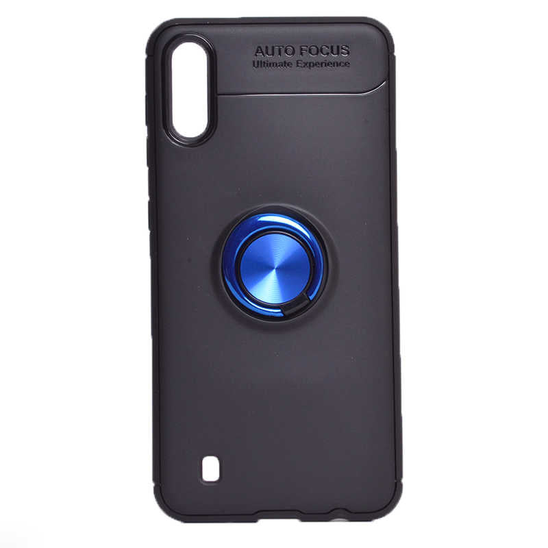 Galaxy A01 Kılıf Zore Ravel Silikon Kılıf - Siyah-Mavi