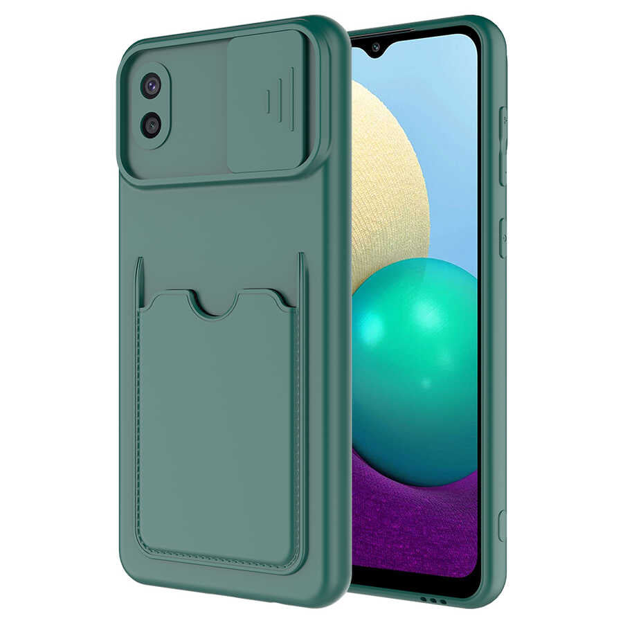 Galaxy A02 Kılıf Zore Kartix Kılıf - Koyu Yeşil