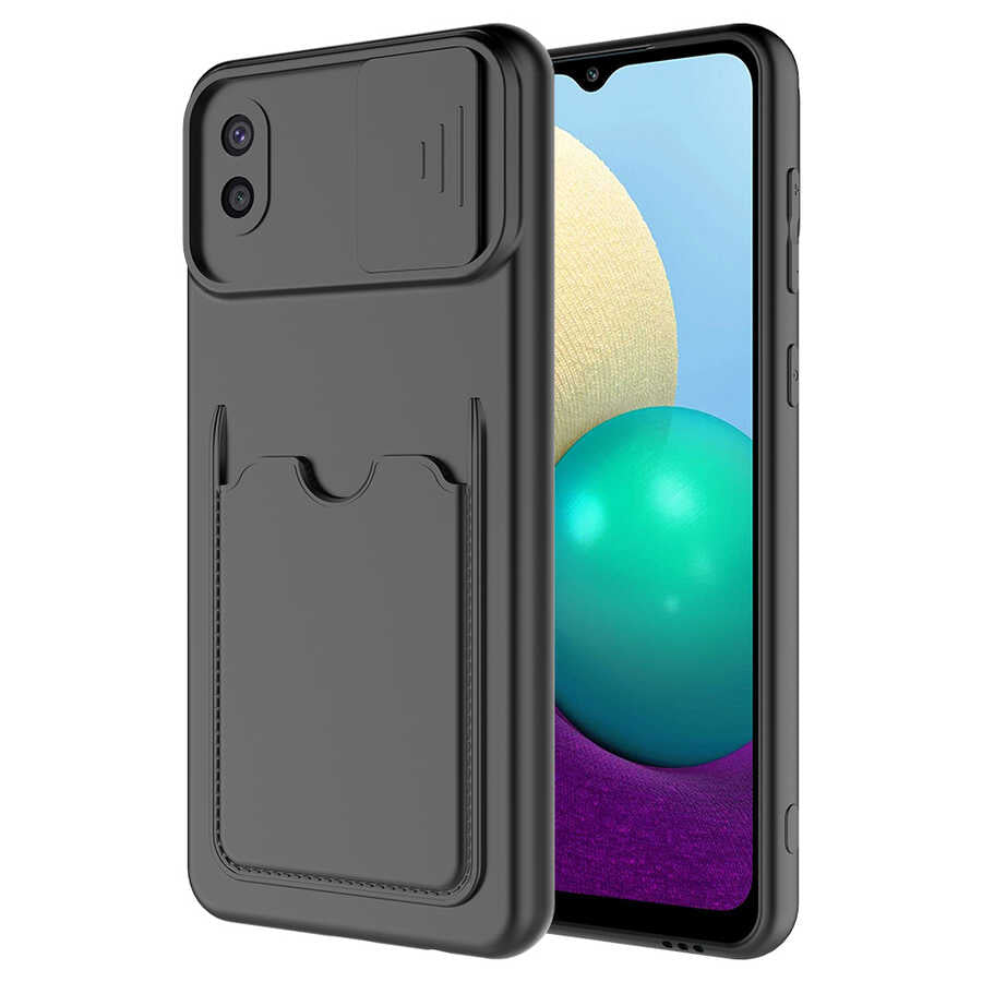 Galaxy A02 Kılıf Zore Kartix Kılıf - Siyah