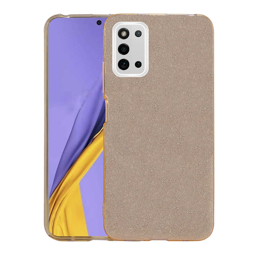 Galaxy A03S Kılıf Zore Shining Silikon - Gold
