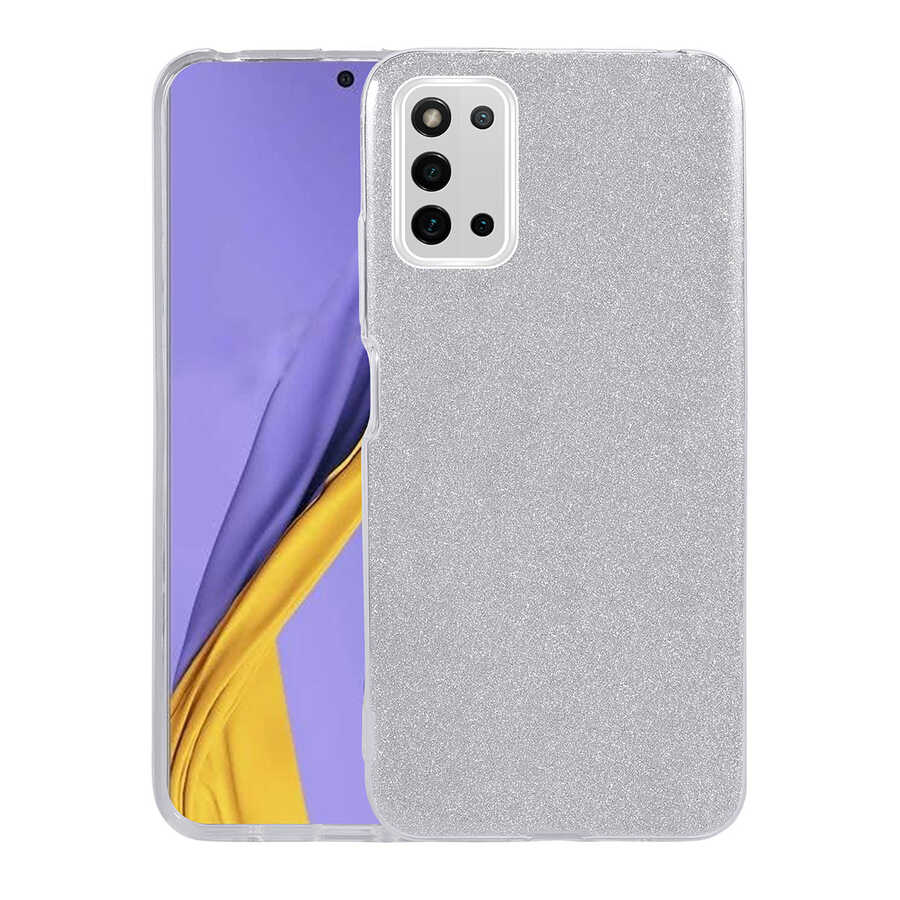 Galaxy A03S Kılıf Zore Shining Silikon - Gümüş