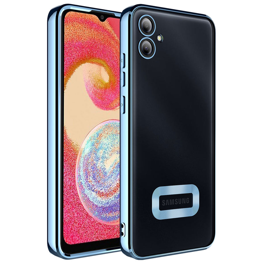 Galaxy A04E Kılıf Kamera Korumalı Logo Gösteren Zore Omega Kılıf - Sierra Mavi