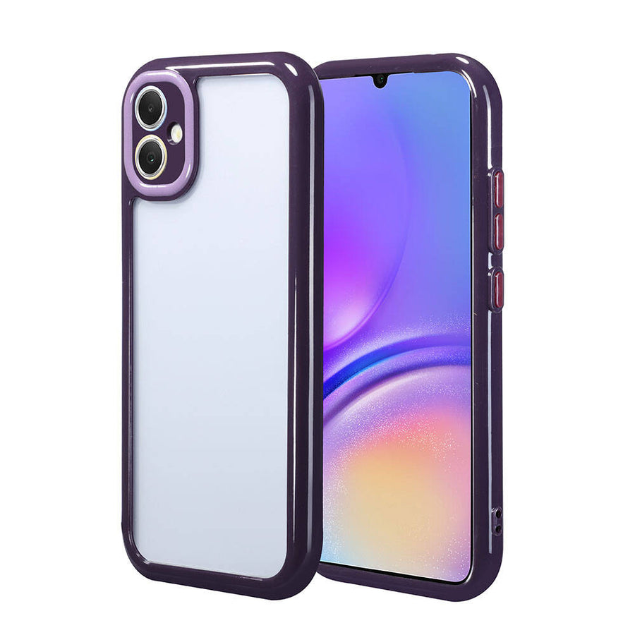 Galaxy A05 Kılıf Kamera Korumalı Renkli Kenar ve Çerçeve Tasarımlı Zore Vitamin Kılıf - Derin Mor