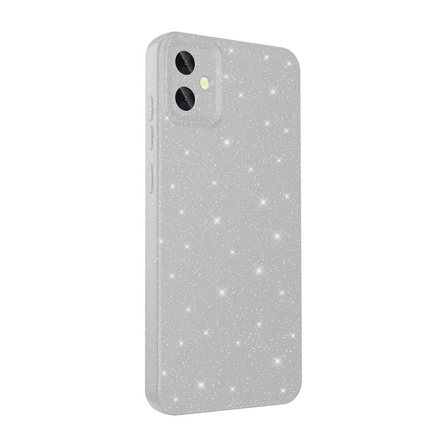 Galaxy A05 Kılıf Kamera Korumalı Simli Lüks Zore Koton Kılıf - Gümüş