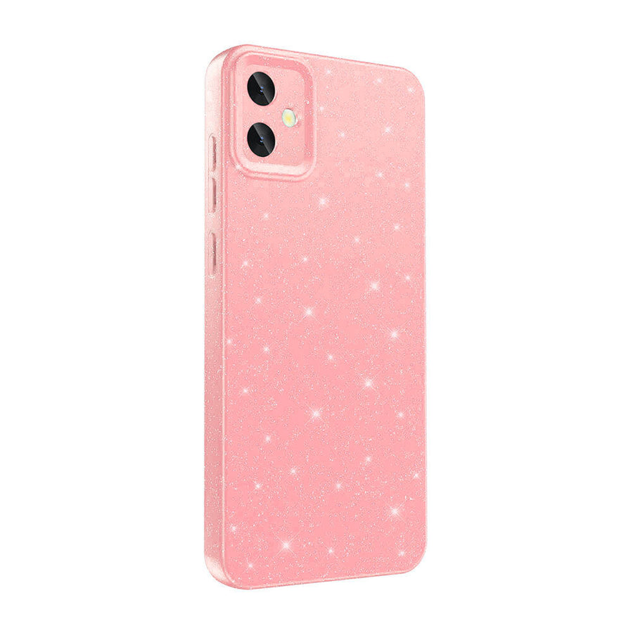 Galaxy A05 Kılıf Kamera Korumalı Simli Lüks Zore Koton Kılıf - Pembe