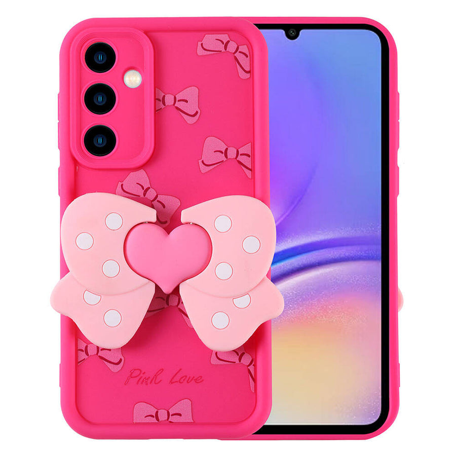 Galaxy A05S Kılıf Kamera Korumalı Figür Tasarımlı Zore Kapya Kılıf - Pembe Koyu