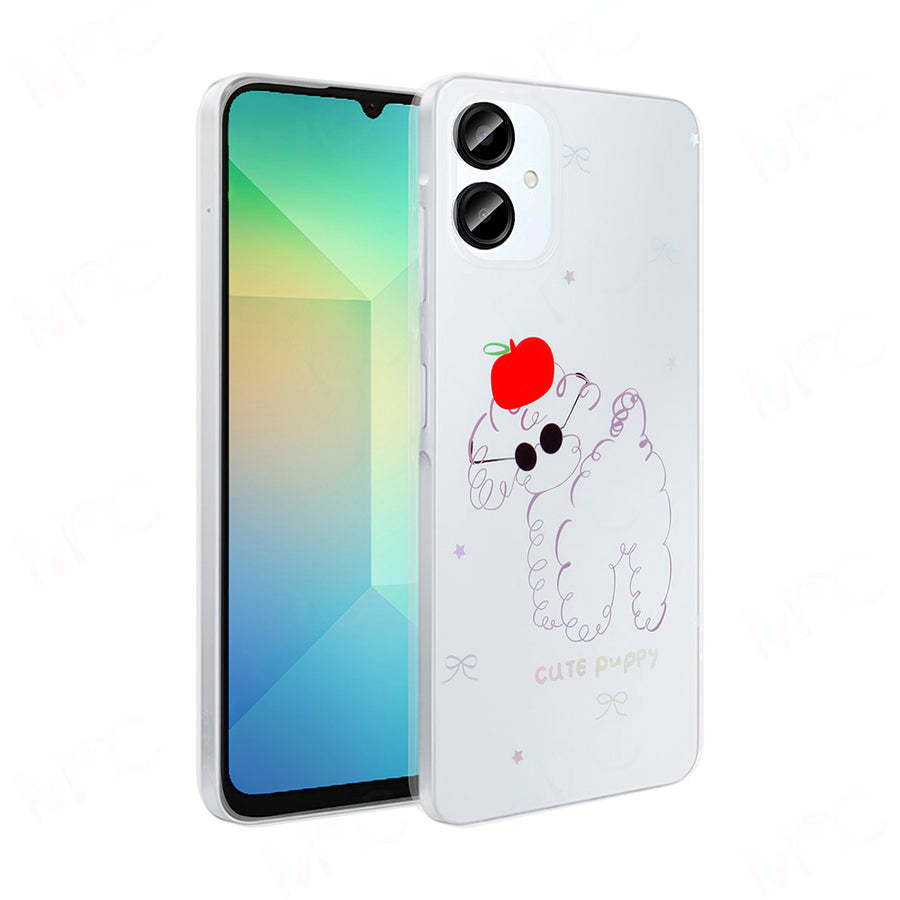 Galaxy A06 Kılıf Şeffaf Figürlü Zore Folk Sert Kılıf - Sevimli Köpek