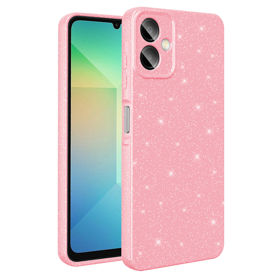 Galaxy A07 Kılıf Kamera Korumalı Simli Lüks Zore Koton Kılıf - Açık Pembe