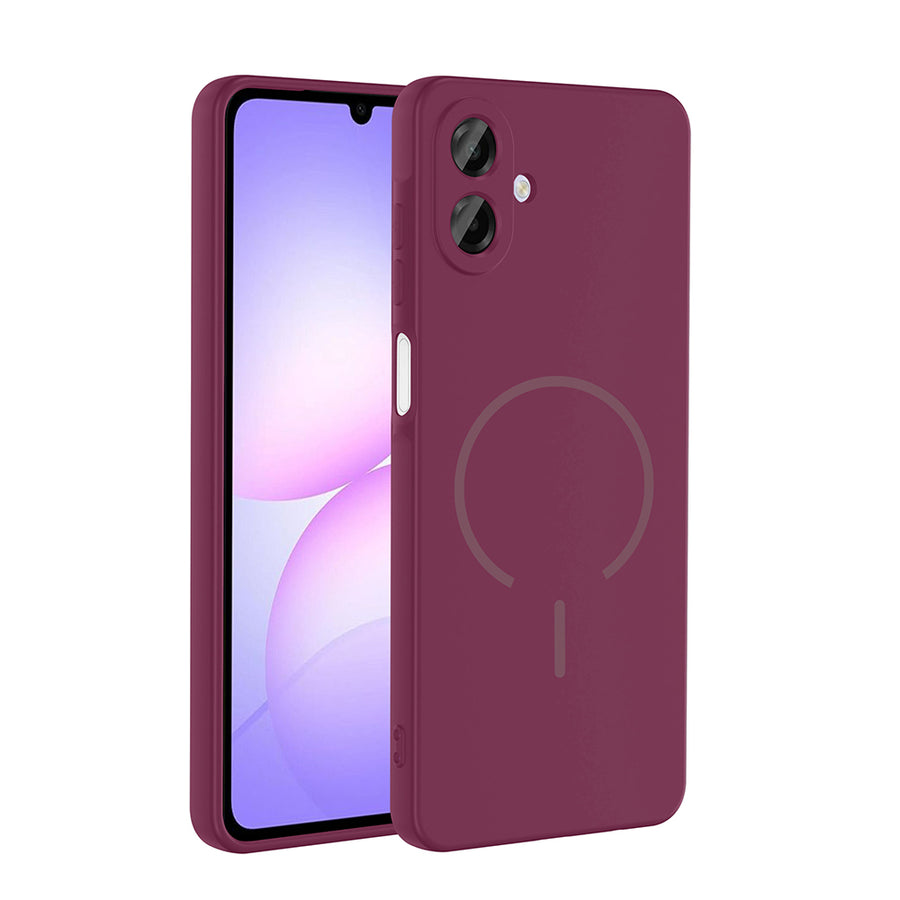 Galaxy A07 Kılıf M-safe Şarj Özellikli Zore Meta Kılıf - Mürdüm