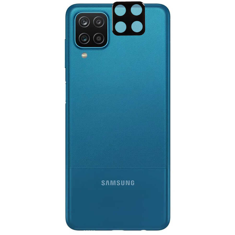 Galaxy A12 Zore 3D Kamera Camı - Siyah
