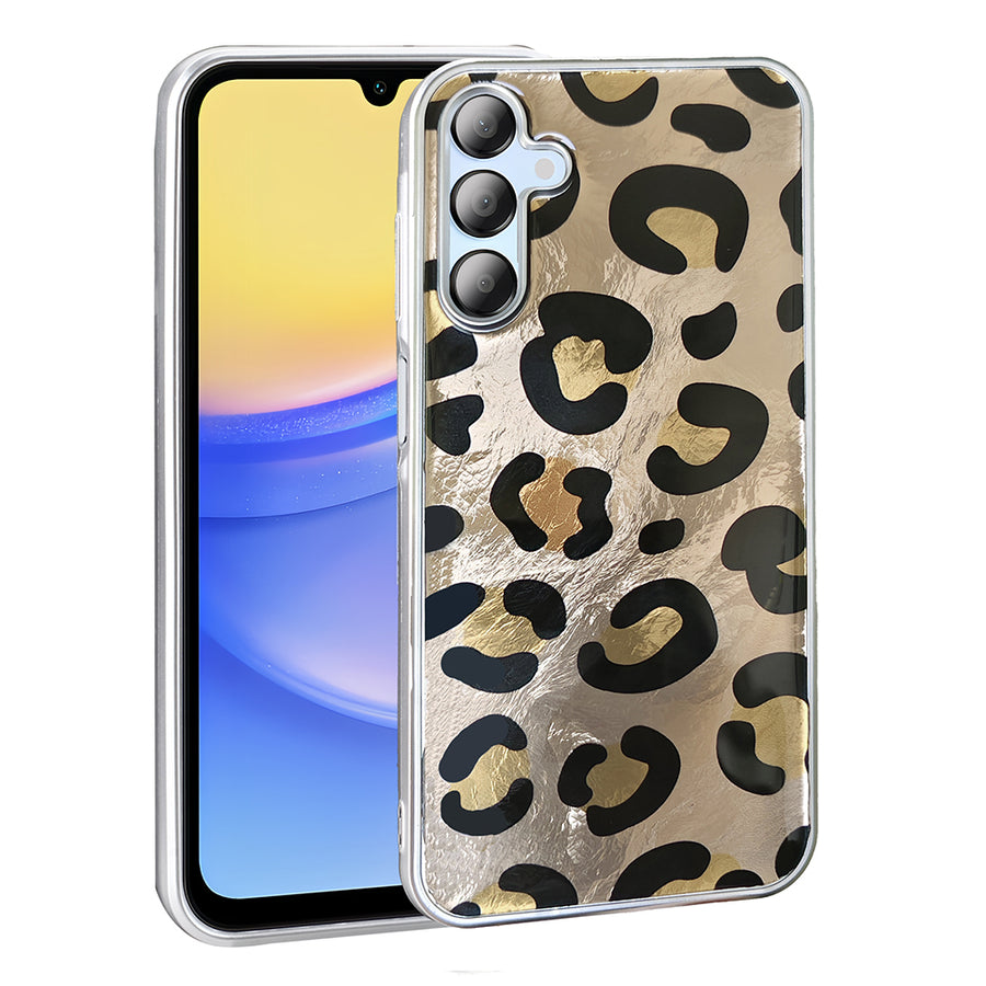 Galaxy A15 Kılıf Desenli Zore Mep Kılıf - Gold Leopar