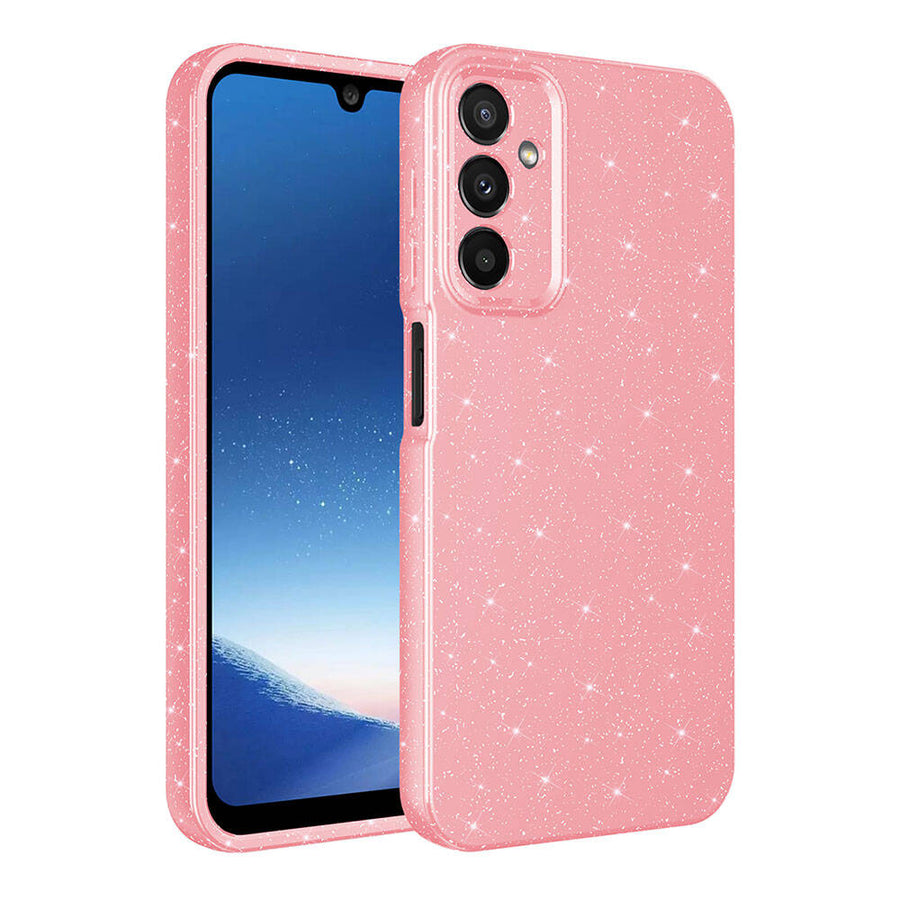 Galaxy A15 Kılıf Kamera Korumalı Simli Lüks Zore Koton Kılıf - Pembe