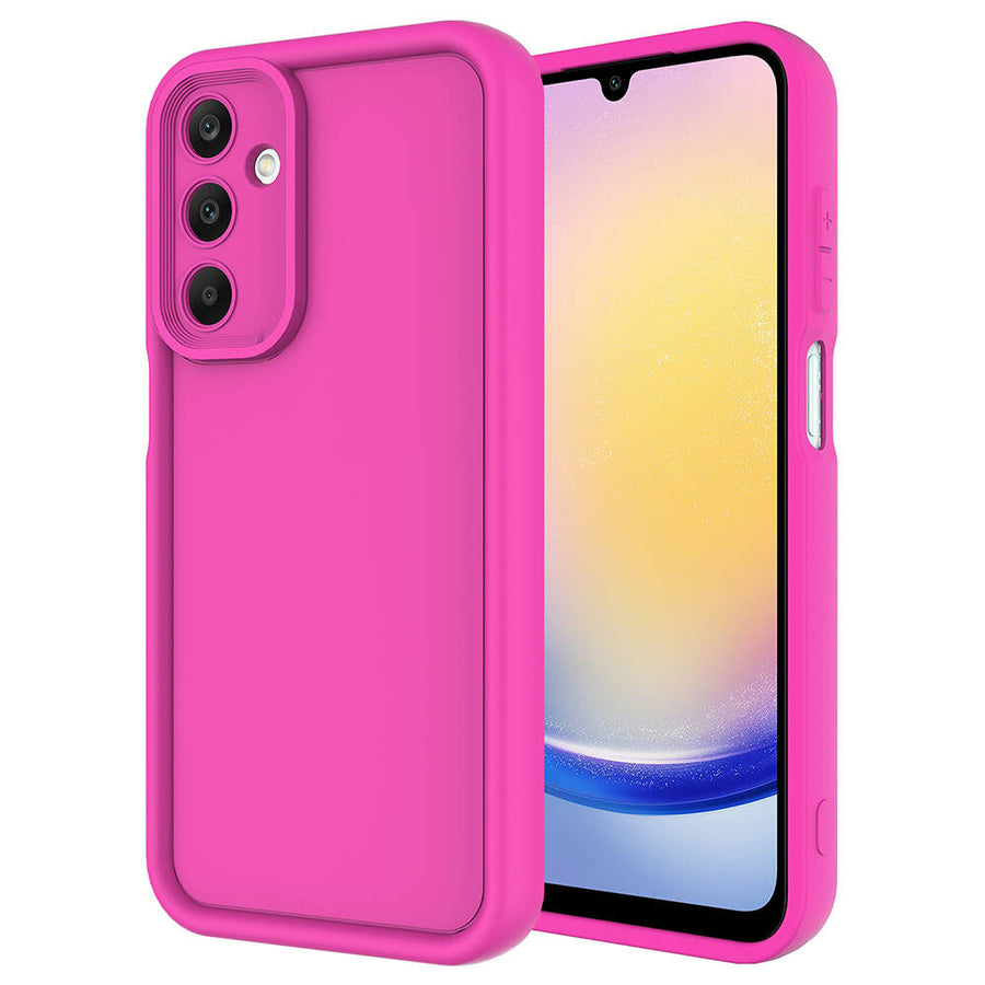 Galaxy A15 Kılıf Kamera Korumalı Zore Ananas Kılıf - Pembe Koyu