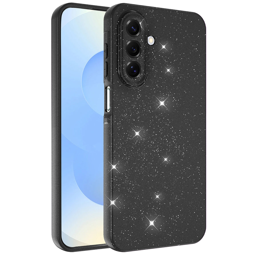 Galaxy A17 Kılıf Kamera Korumalı Simli Lüks Zore Koton Kılıf - Siyah