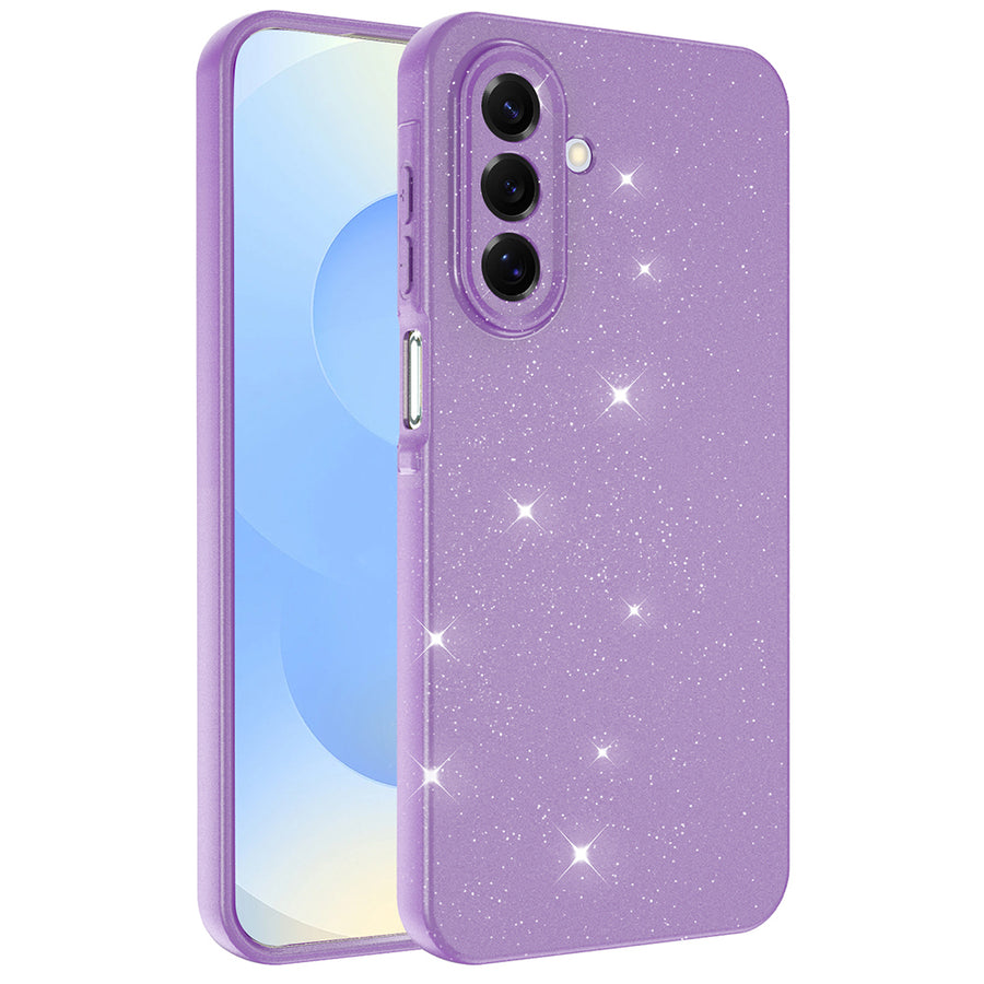 Galaxy A17 Kılıf Kamera Korumalı Simli Lüks Zore Koton Kılıf - Mor