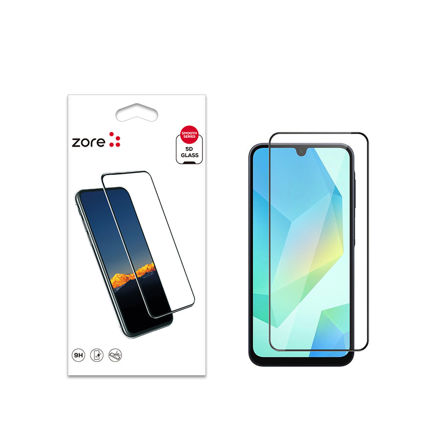 Galaxy A17 Zore Kenarları Kırılmaya Dayanıklı Cam Ekran Koruyucu - Siyah