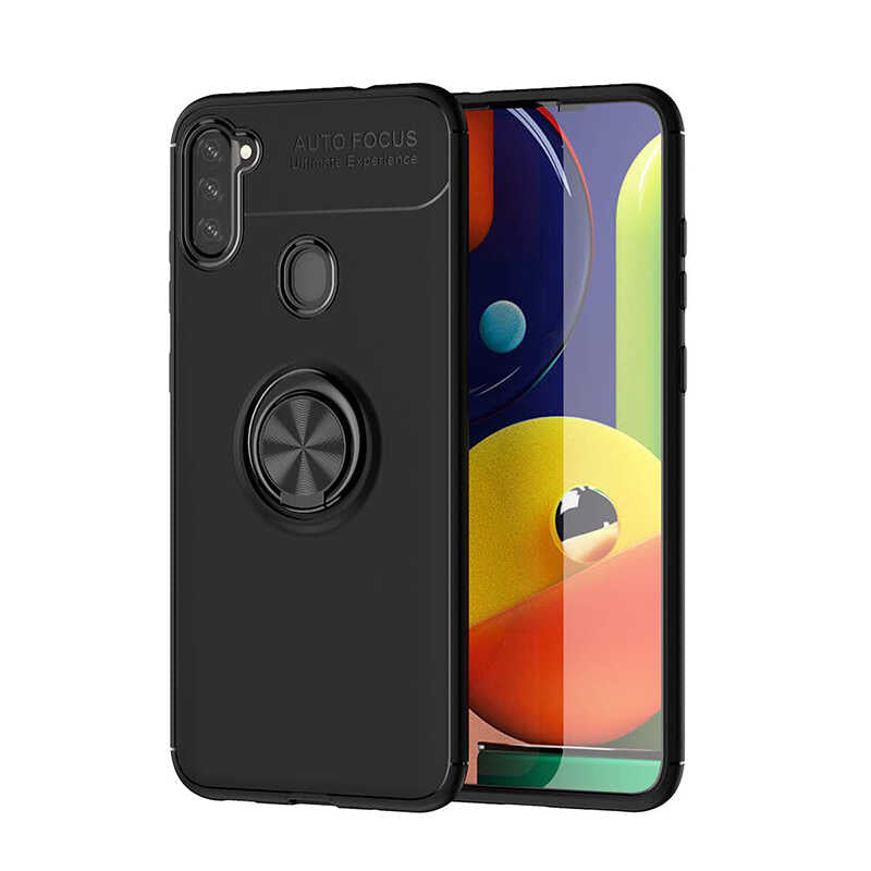 Galaxy A21 Kılıf Zore Ravel Silikon Kılıf - Siyah