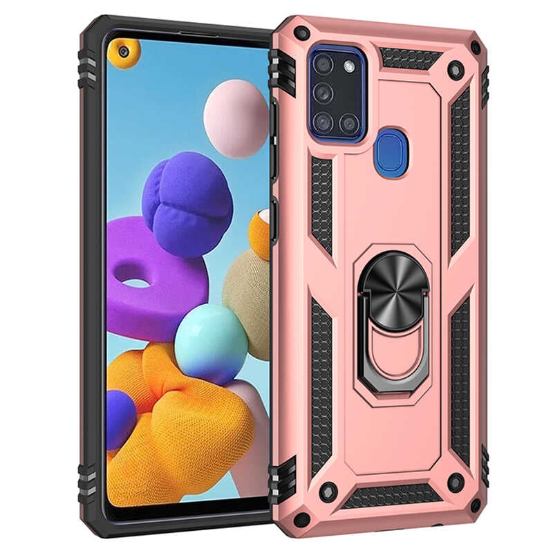 Galaxy A21S Kılıf Zore Vega Kılıf - Rose Gold