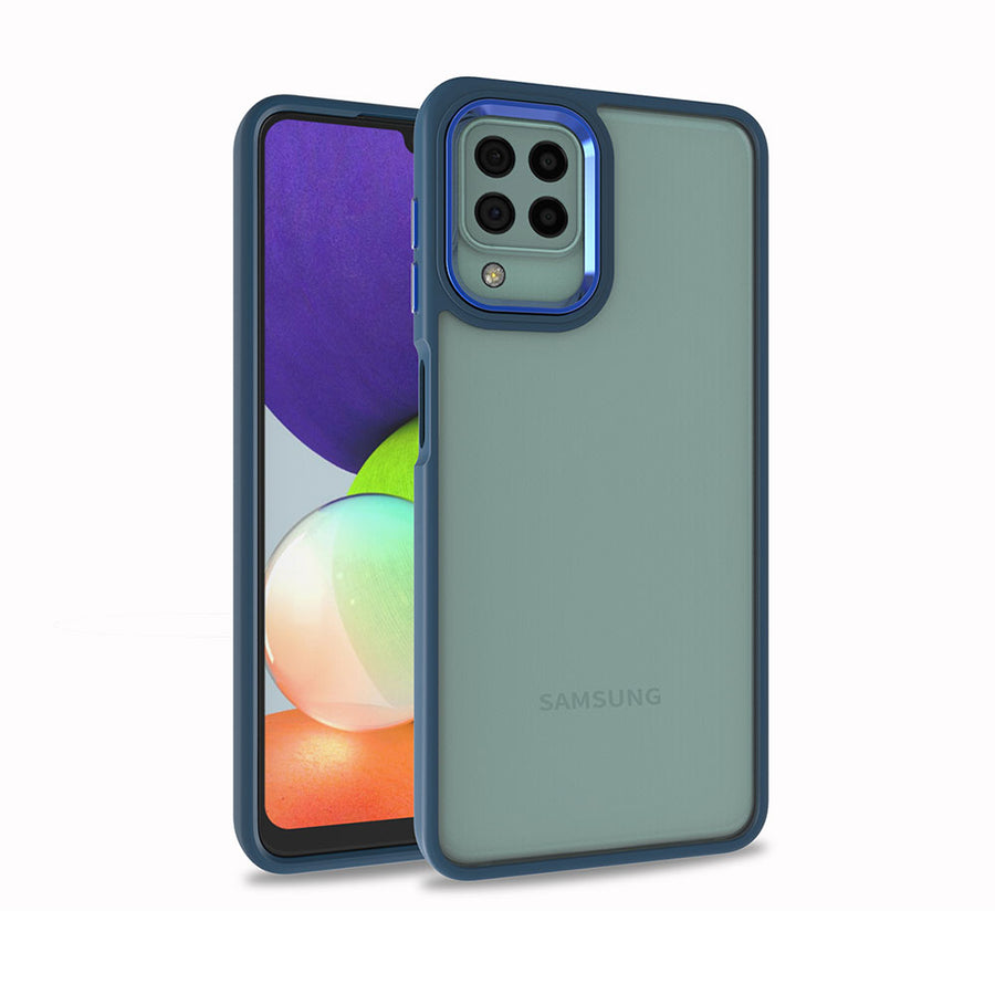 Galaxy A22 4G Kılıf Zore Flora Kılıf - Mavi