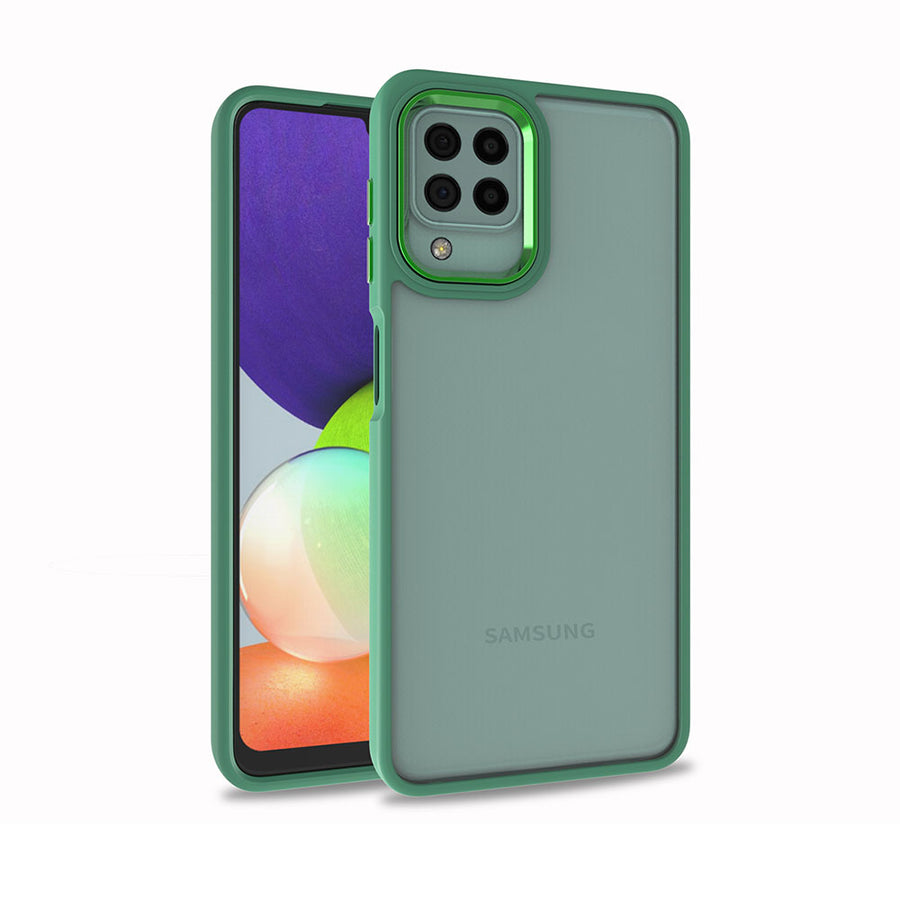 Galaxy A22 4G Kılıf Zore Flora Kılıf - Yeşil