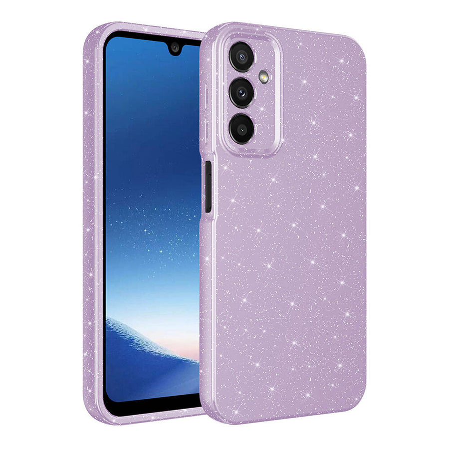 Galaxy A25 Kılıf Kamera Korumalı Simli Lüks Zore Koton Kılıf - Lila