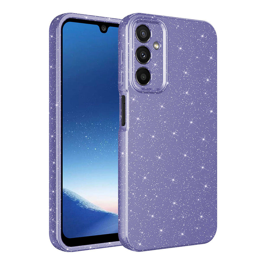 Galaxy A25 Kılıf Kamera Korumalı Simli Lüks Zore Koton Kılıf - Mor