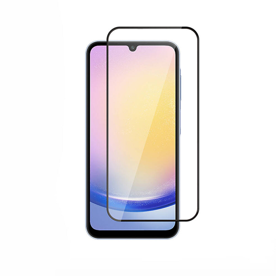 Galaxy A25 Zore Kenarları Kırılmaya Dayanıklı Cam Ekran Koruyucu - Siyah