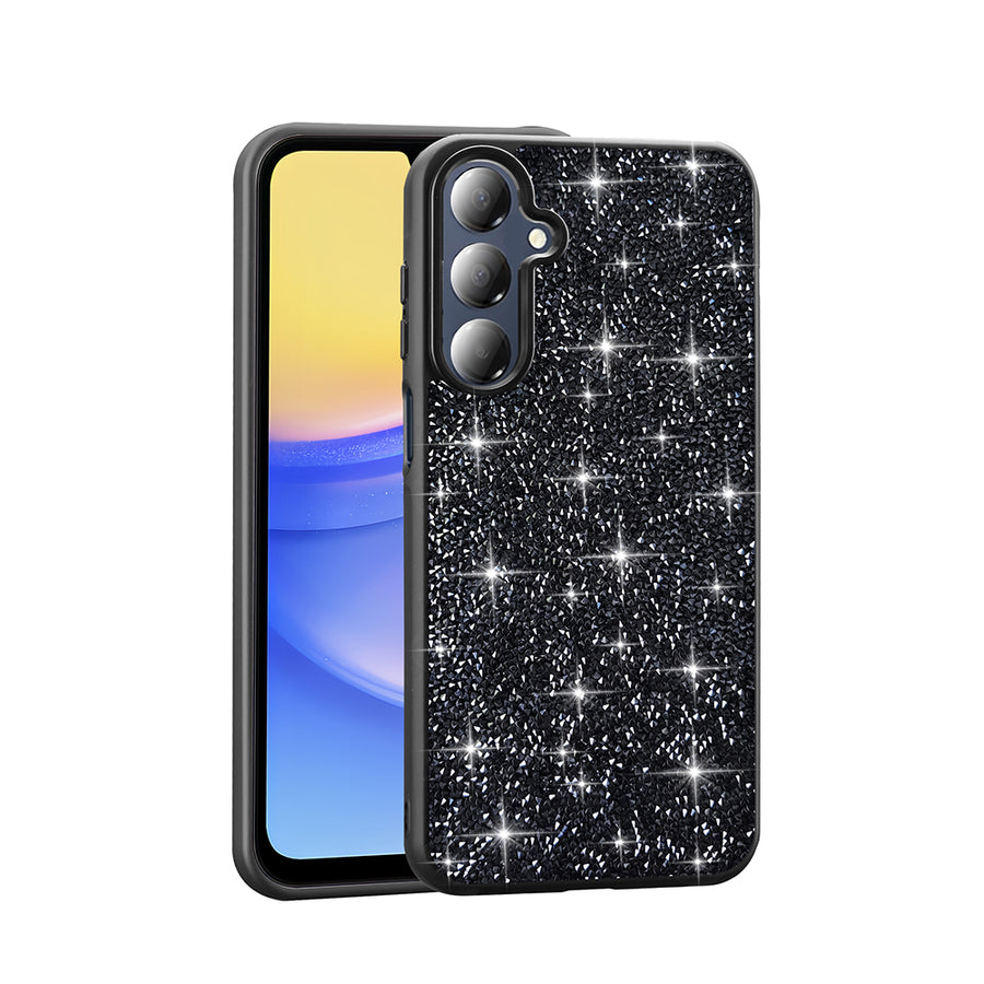 Galaxy A26 Kılıf Parlak Taşlı Tasarım Zore Pırlanta Kılıf - Siyah