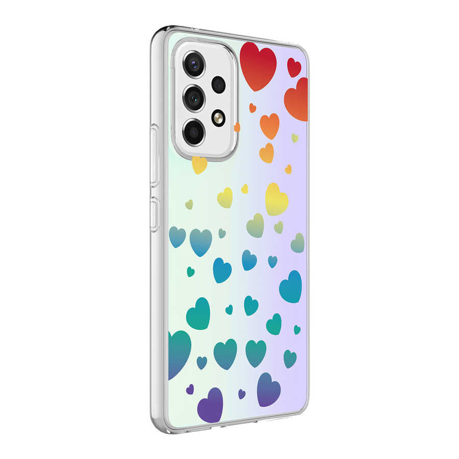 Galaxy A33 5G Kılıf Zore M-Blue Desenli Kılıf - Heart No3