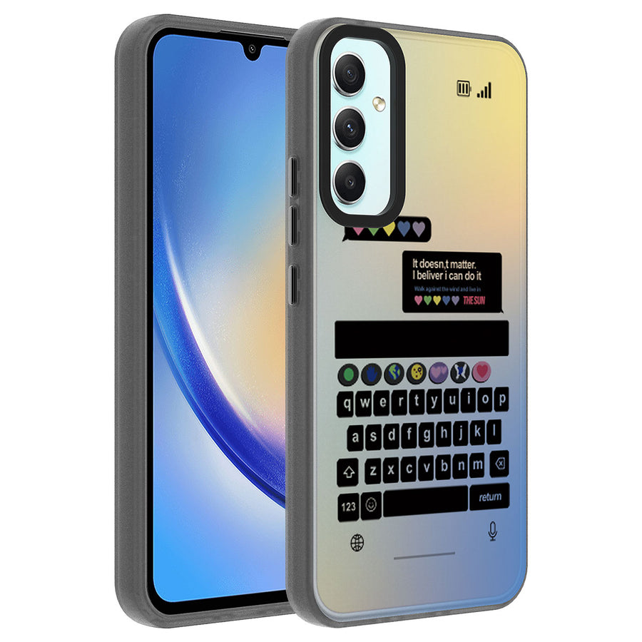 Galaxy A34 Kılıf Desenli Zore Dragon Sert Kılıf - Klavye