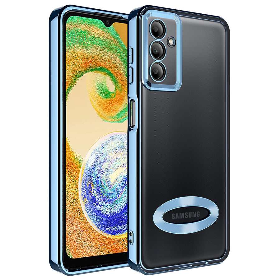 Galaxy A34 Kılıf Kamera Korumalı Logo Gösteren Zore Omega Kılıf - Sierra Mavi