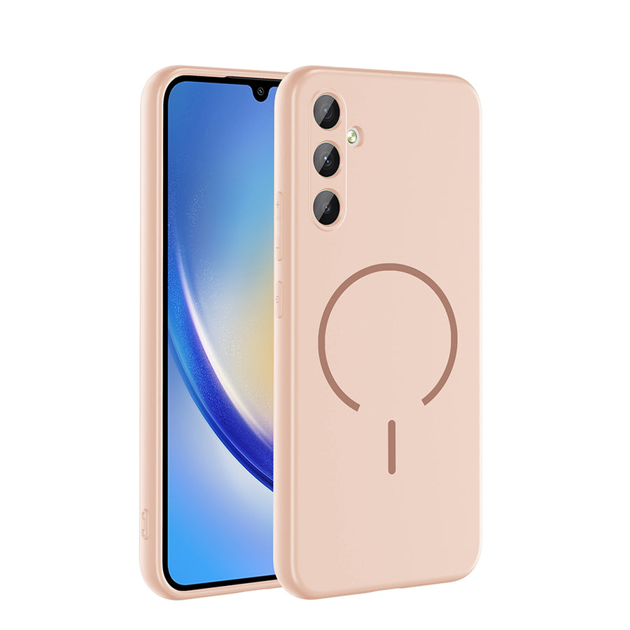 Galaxy A34 Kılıf M-safe Şarj Özellikli Zore Meta Kılıf - Rose Pembe