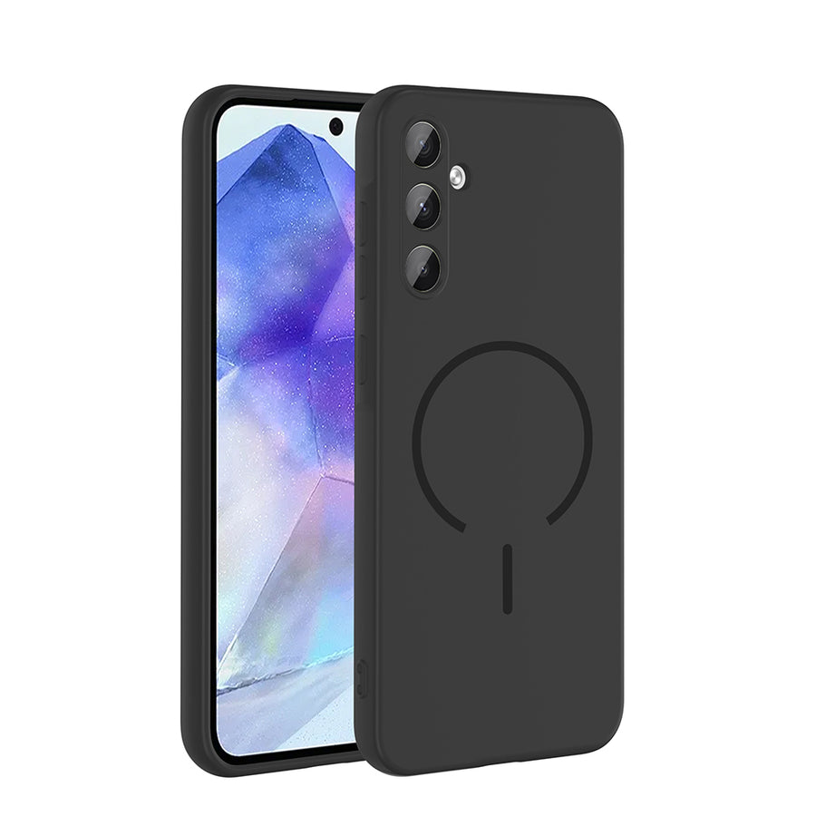 Galaxy A55 Kılıf M-safe Şarj Özellikli Zore Meta Kılıf - Siyah