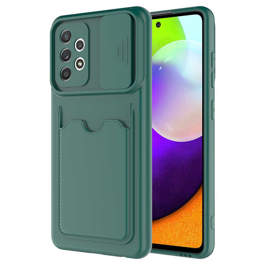 Galaxy A72 Kılıf Zore Kartix Kılıf - Koyu Yeşil