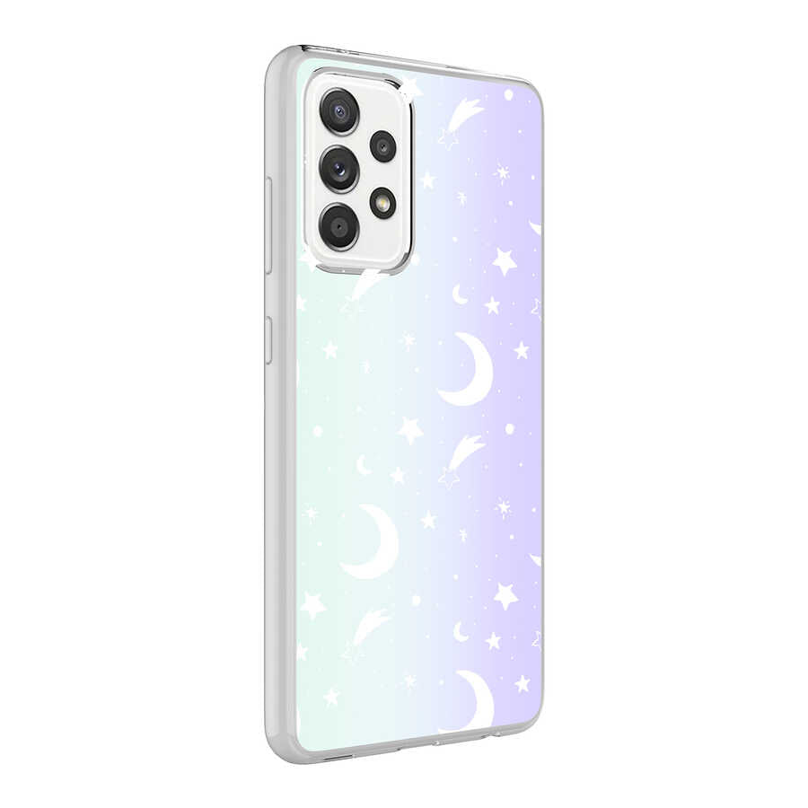 Galaxy A72 Kılıf Zore M-Blue Desenli Kılıf - Moon No4