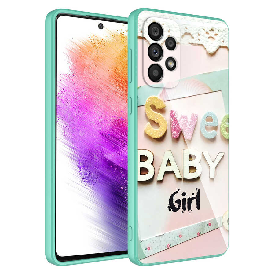 Galaxy A73 Kılıf Kamera Korumalı Desenli Sert Silikon Zore Epoksi Kılıf - NO5