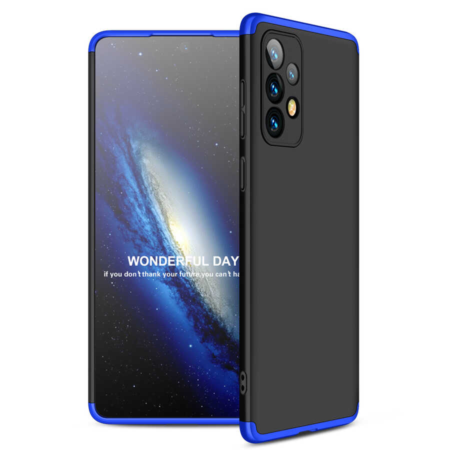 Galaxy A73 Kılıf Zore Ays Kılıf - Siyah-Mavi
