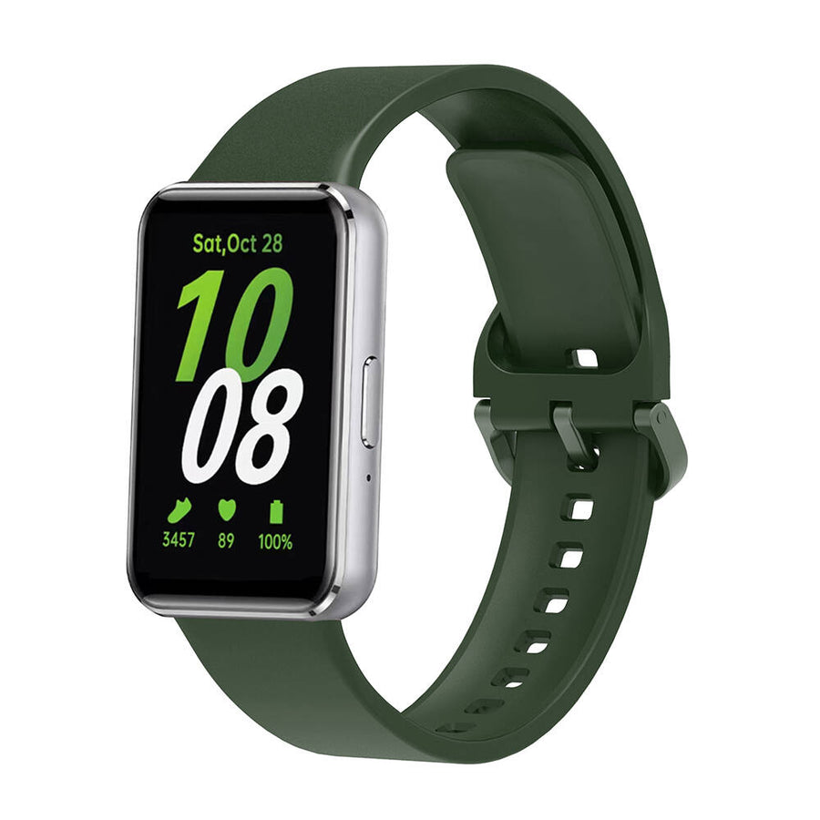 Galaxy Fit 3 Silikon Kordon Zore KRD-110 Strap Kayış - Koyu Yeşil