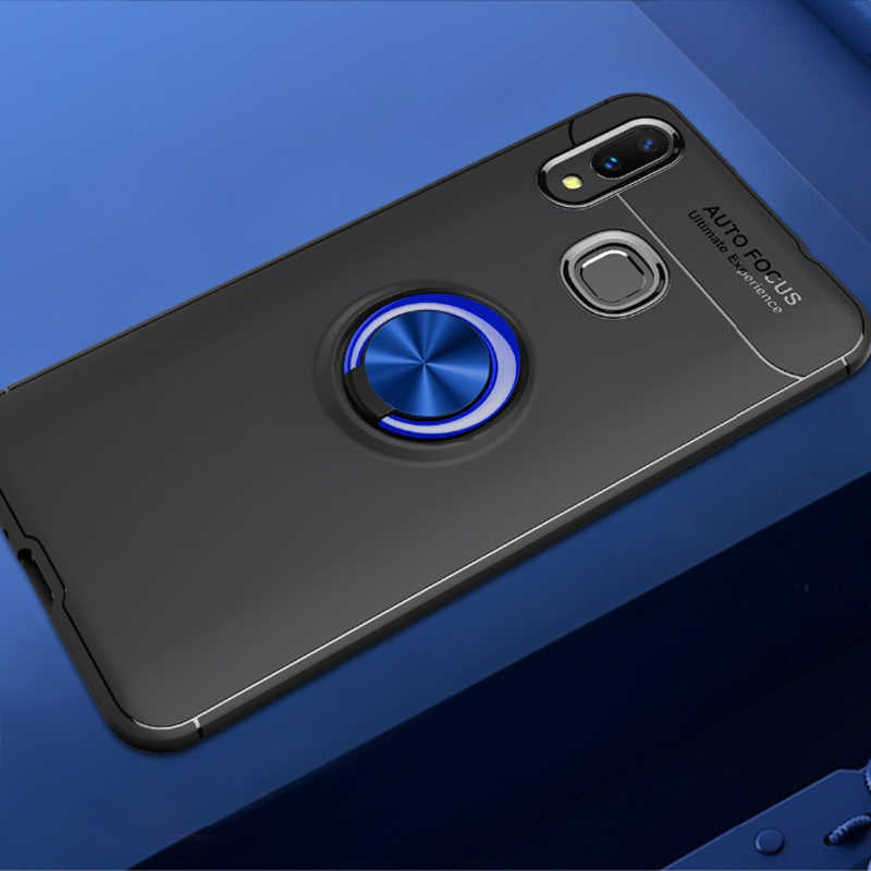 Galaxy M20 Kılıf Zore Ravel Silikon Kılıf - Siyah-Mavi