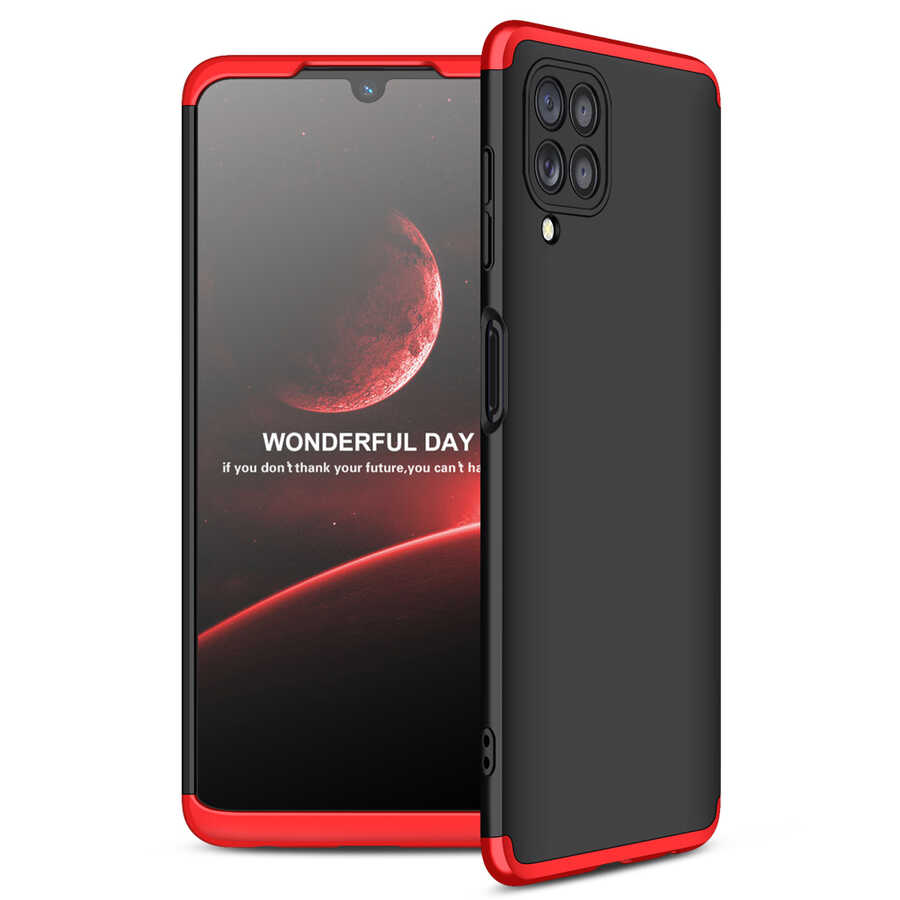 Galaxy M22 Kılıf Zore Ays Kılıf - Siyah-Kırmızı