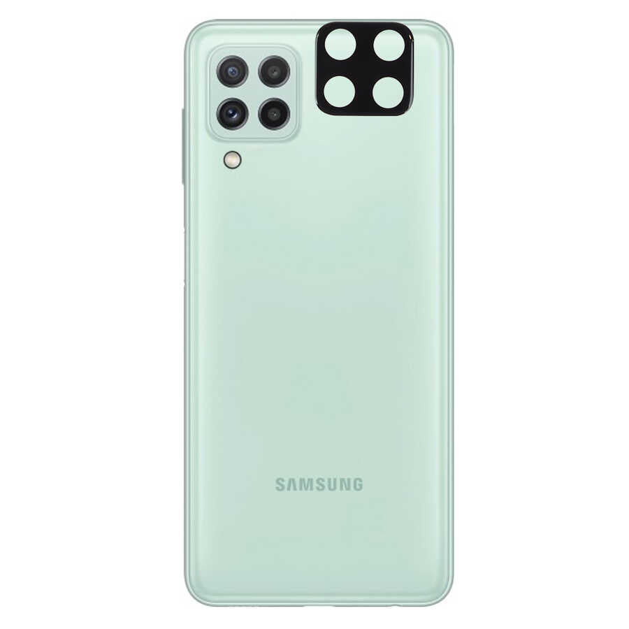 Galaxy M22 Zore 3D Kamera Camı - Siyah