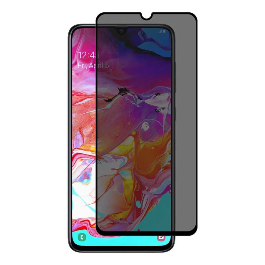 Galaxy M31 Davin 5D Privacy Cam Ekran Koruyucu - Siyah