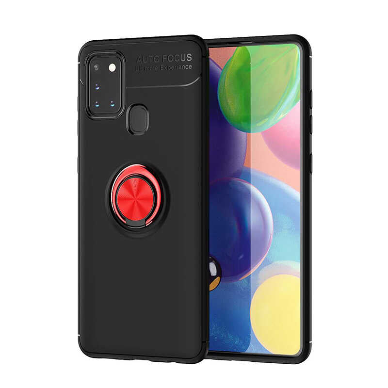 Galaxy M31 Kılıf Zore Ravel Silikon Kılıf - Siyah-Kırmızı
