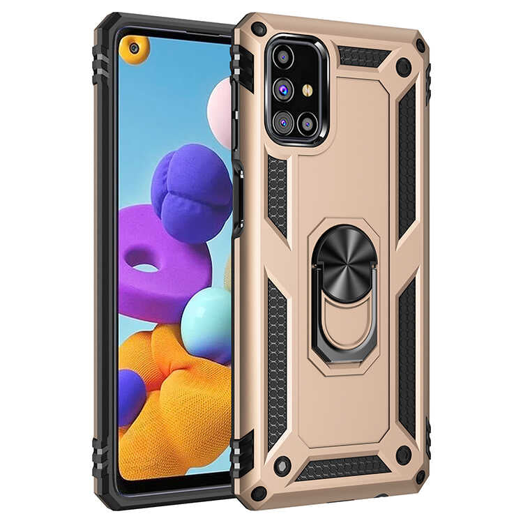 Galaxy M31S Kılıf Zore Vega Kılıf - Gold