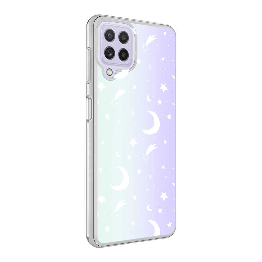 Galaxy M32 Kılıf Zore M-Blue Desenli Kılıf - Moon No4