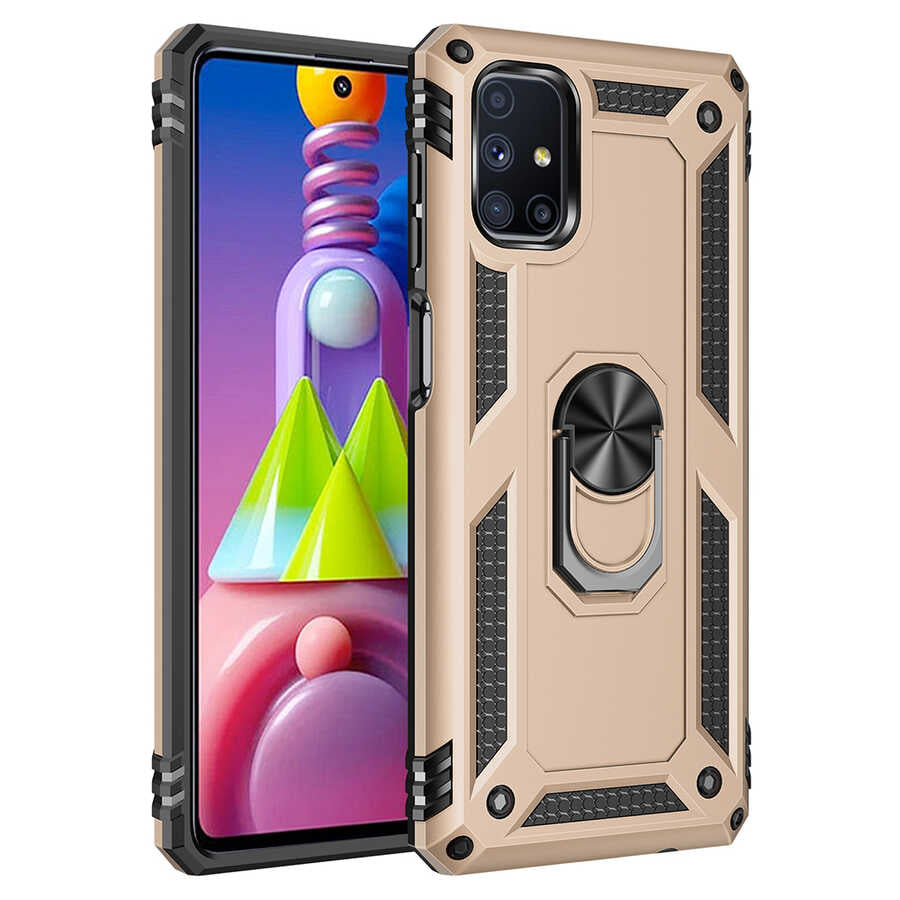 Galaxy M51 Kılıf Zore Vega Kılıf - Gold